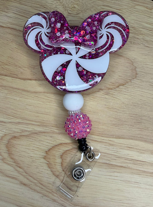 Pink Mouse Badge Reel