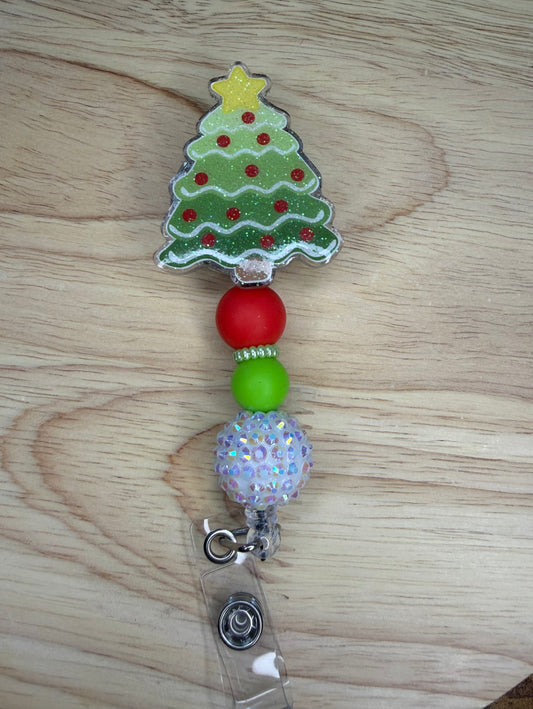 Green Icing Cookie Christmas Tree Badge Reel